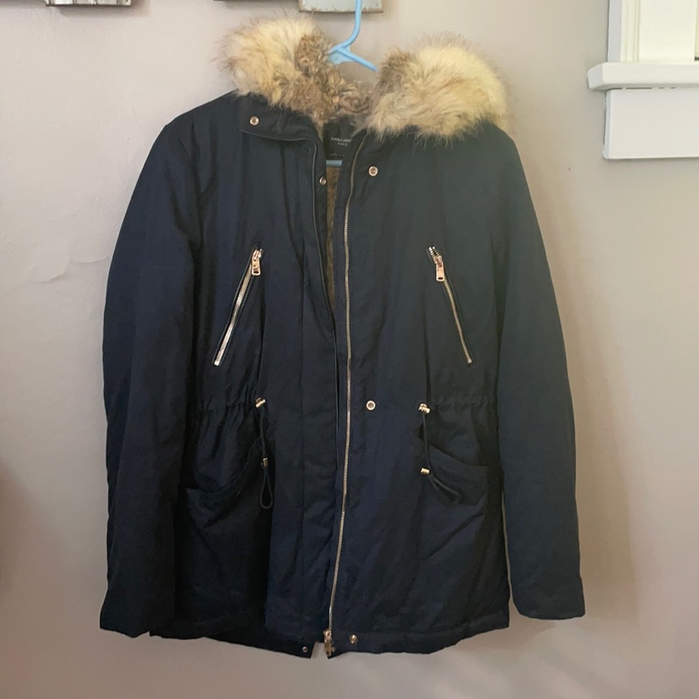 Zara navy winter coat